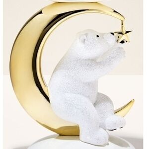 Bath & Body Works Gold and White Bear Moon Decor